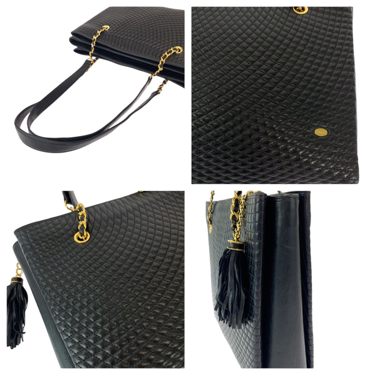 Bally Bally Bally Vintage Quilted Leather Fringe Chain Tote Leather Tote Bag in Very Good Condition Size ONE SIZE - 5 Thumbnail