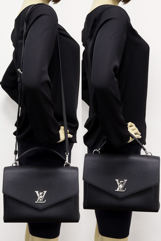 Louis Vuitton Louis Vuitton Louis Vuitton Mylockme Noir Leather Bag M54849 Leather Handbag M54849 in Great Condition Size ONE SIZE - 2 Thumbnail