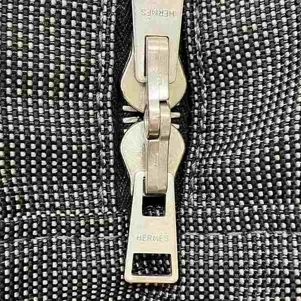 Hermes Hermes Hermes Herline MM Tote Bag Dark Gray Canvas Tote Bag in Good Condition Size ONE SIZE - 9 Thumbnail