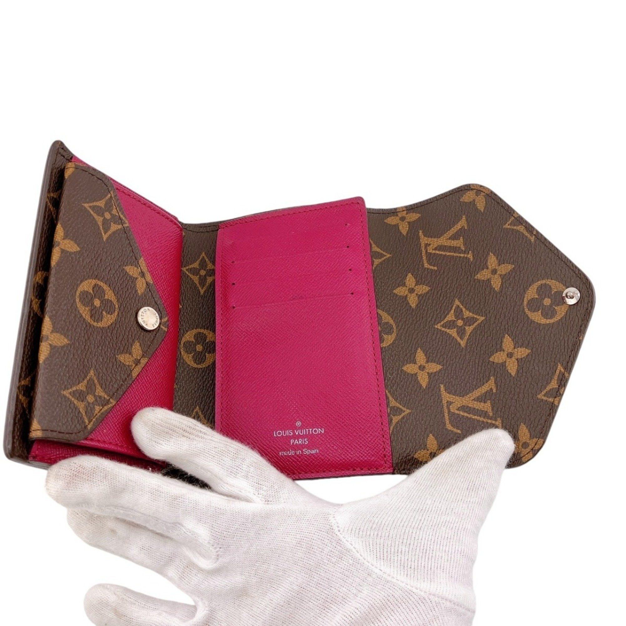 Louis Vuitton Louis Vuitton Tri-fold wallet Portefeuille Marie Compact Monogram Coin purse included canvas M60494 Fuchsia LV Size ONE SIZE - 11 Thumbnail