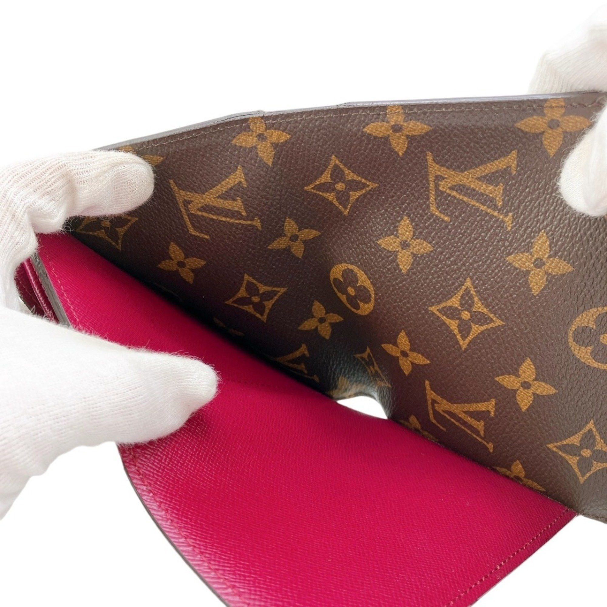 Louis Vuitton Louis Vuitton Tri-fold wallet Portefeuille Marie Compact Monogram Coin purse included canvas M60494 Fuchsia LV Size ONE SIZE - 15 Thumbnail