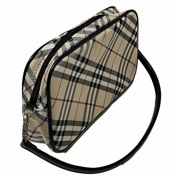 Burberry Burberry Burberry Nova Check Nylon Leather Pouch Canvas Vanity Bag in Good Condition Size ONE SIZE - 9 Thumbnail