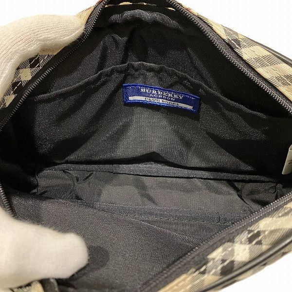 Burberry Burberry Burberry Nova Check Nylon Leather Pouch Canvas Vanity Bag in Good Condition Size ONE SIZE - 6 Thumbnail