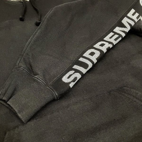 Other Other Supreme Metallic Black Hoodie M Size Cotton Scarf in Good Condition Size ONE SIZE - 5 Thumbnail