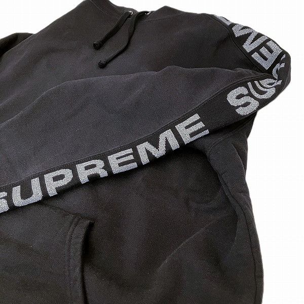 Other Other Supreme Metallic Black Hoodie M Size Cotton Scarf in Good Condition Size ONE SIZE - 4 Thumbnail
