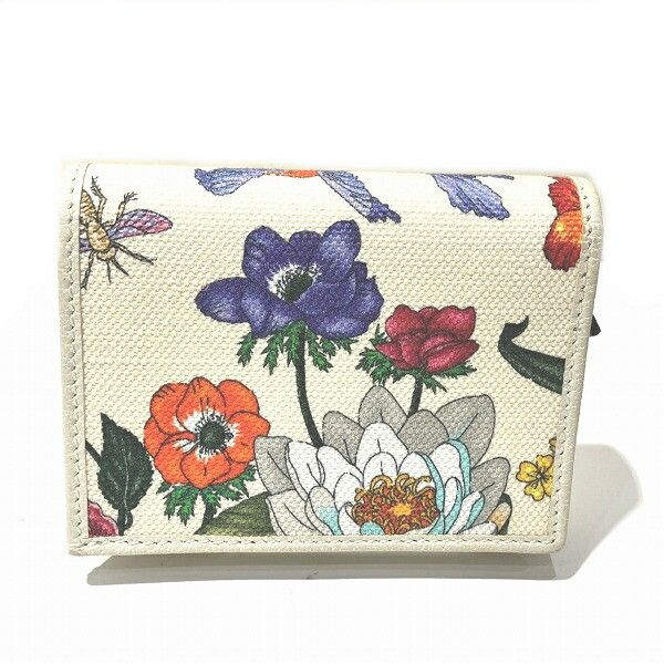 Gucci Gucci Gucci GG Marmont Flora Compact Wallet Canvas Short Wallet 577347 in Good Condition Size ONE SIZE - 9 Thumbnail