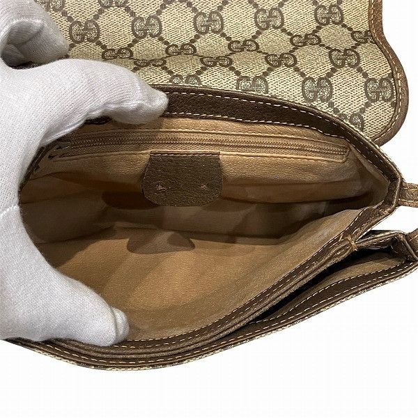 Gucci Gucci Gucci GG Plus Leather PVC Shoulder Bag 00756 Canvas Crossbody Bag 00756 in Fair Condition Size ONE SIZE - 6 Thumbnail