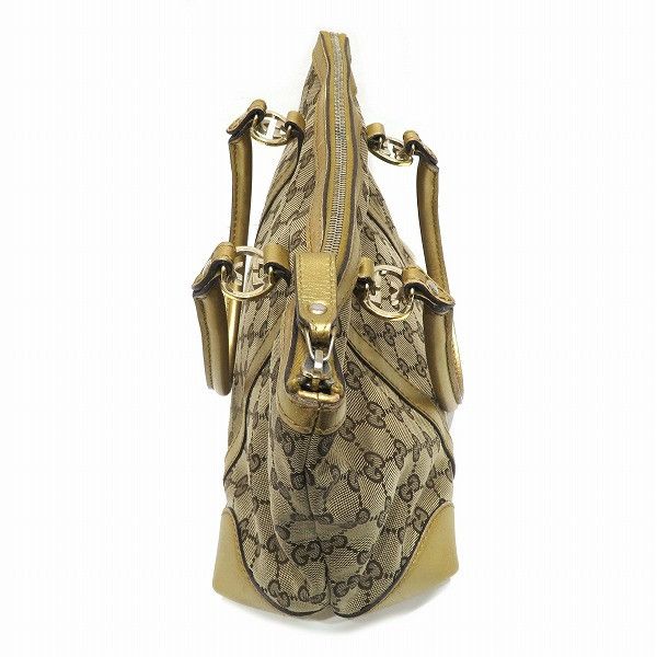 Gucci Gucci Gucci Canvas Leather Heart Shape Interlocking Tote Canvas Tote Bag 257069 in Good Condition Size ONE SIZE - 4 Thumbnail