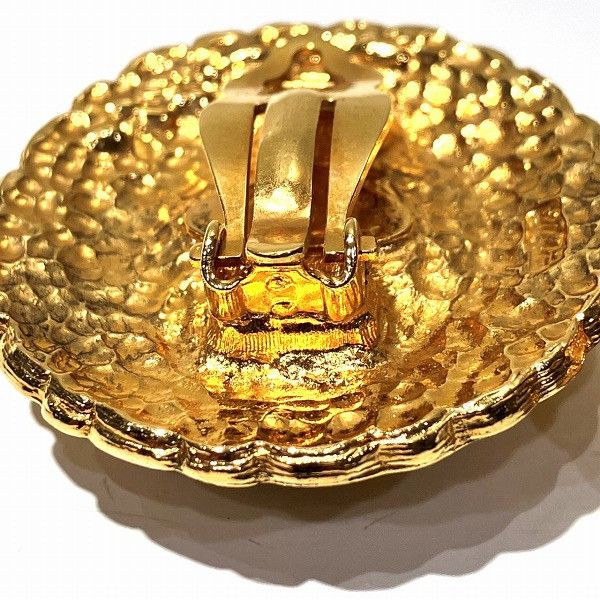Chanel Chanel Chanel Tiger Eye Stone Metal Clip Earrings Metal Earrings in Great Condition Size ONE SIZE - 6 Thumbnail