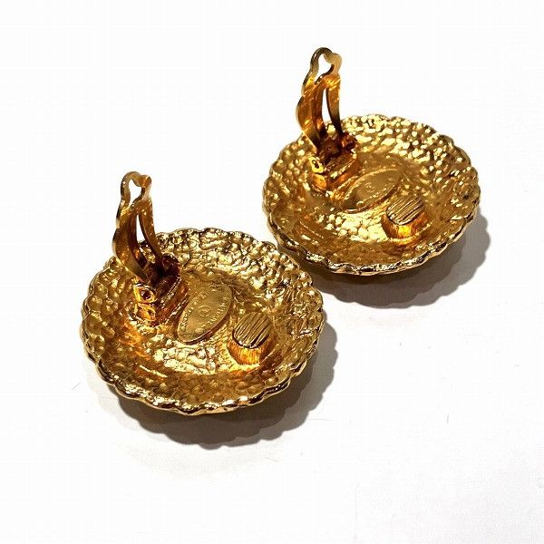 Chanel Chanel Chanel Tiger Eye Stone Metal Clip Earrings Metal Earrings in Great Condition Size ONE SIZE - 3 Thumbnail