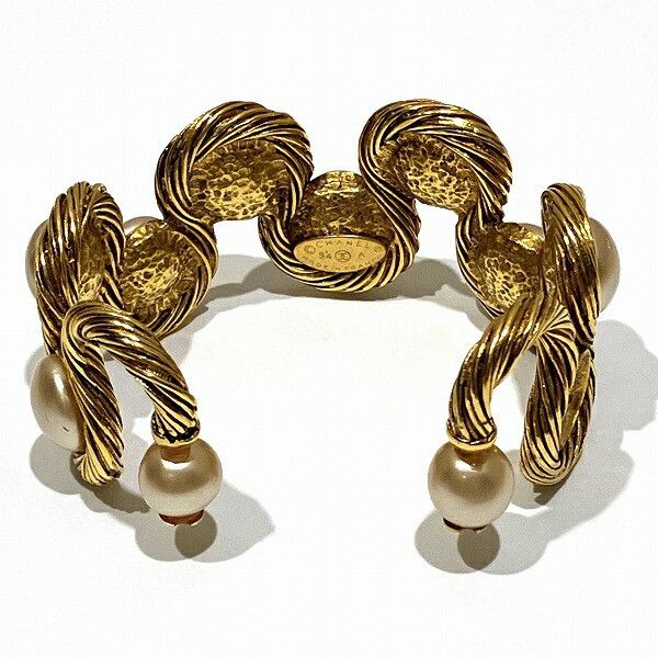 Chanel Chanel Chanel Antique Fake Pearl Bangle Metal Bangle in Good Condition Size ONE SIZE - 3 Thumbnail