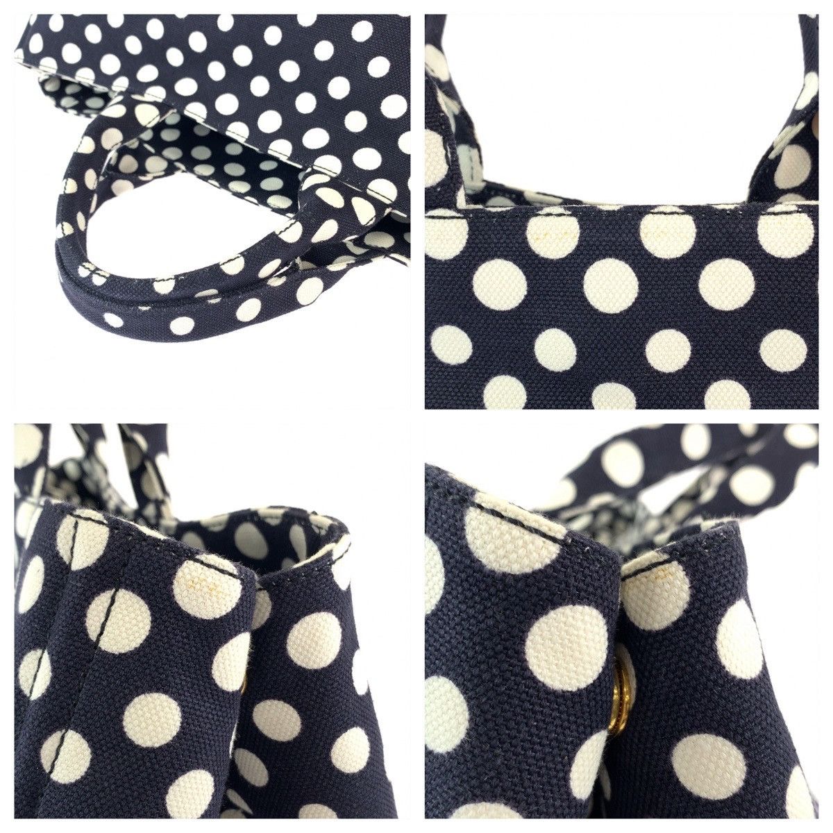 Prada Prada Prada Dot Canvas Tote Bag BN1872 Canvas Tote Bag BN1872 in Very Good Condition Size ONE SIZE - 5 Thumbnail