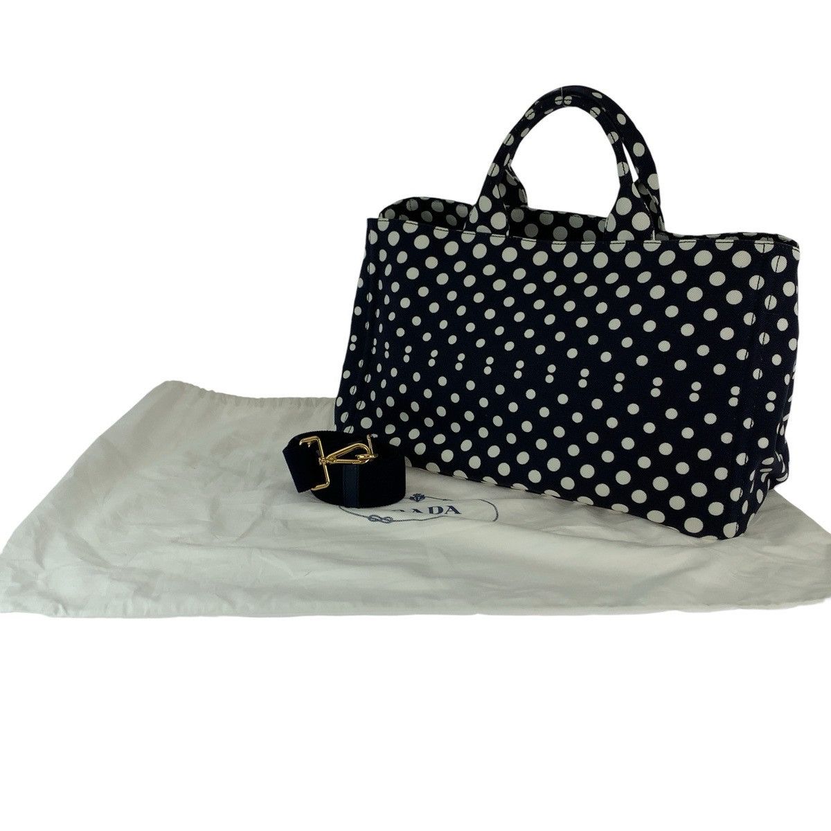 Prada Prada Prada Dot Canvas Tote Bag BN1872 Canvas Tote Bag BN1872 in Very Good Condition Size ONE SIZE - 6 Thumbnail
