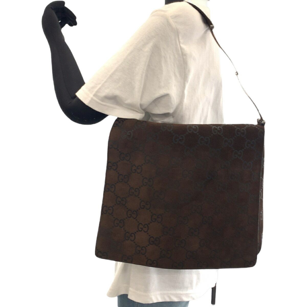 Gucci Gucci Gucci Suede Horsebit Shoulder Bag Brown Leather Shoulder Bag 0013180 in Very Good Condition Size ONE SIZE - 7 Thumbnail