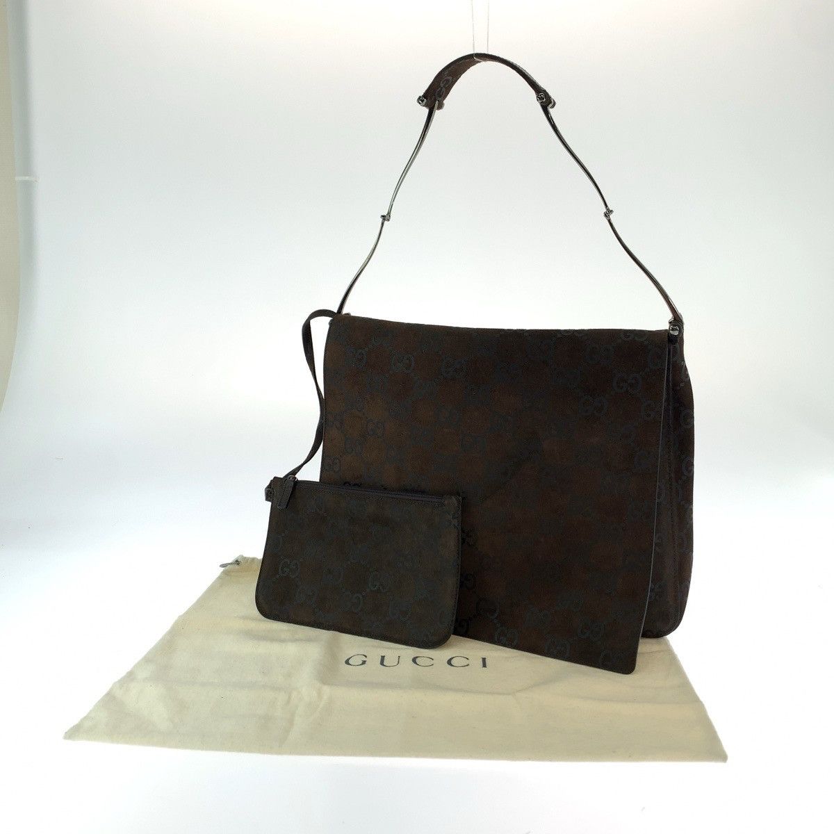 Gucci Gucci Gucci Suede Horsebit Shoulder Bag Brown Leather Shoulder Bag 0013180 in Very Good Condition Size ONE SIZE - 6 Thumbnail