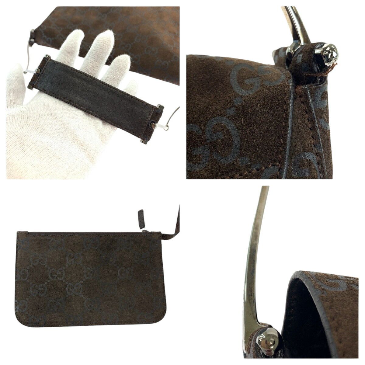 Gucci Gucci Gucci Suede Horsebit Shoulder Bag Brown Leather Shoulder Bag 0013180 in Very Good Condition Size ONE SIZE - 5 Thumbnail