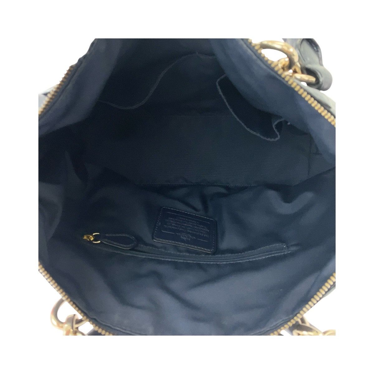 Coach Coach Coach Leather Tote Bag Navy Gold Hardware Leather Tote Bag in Very Good Condition Size ONE SIZE - 9 Thumbnail