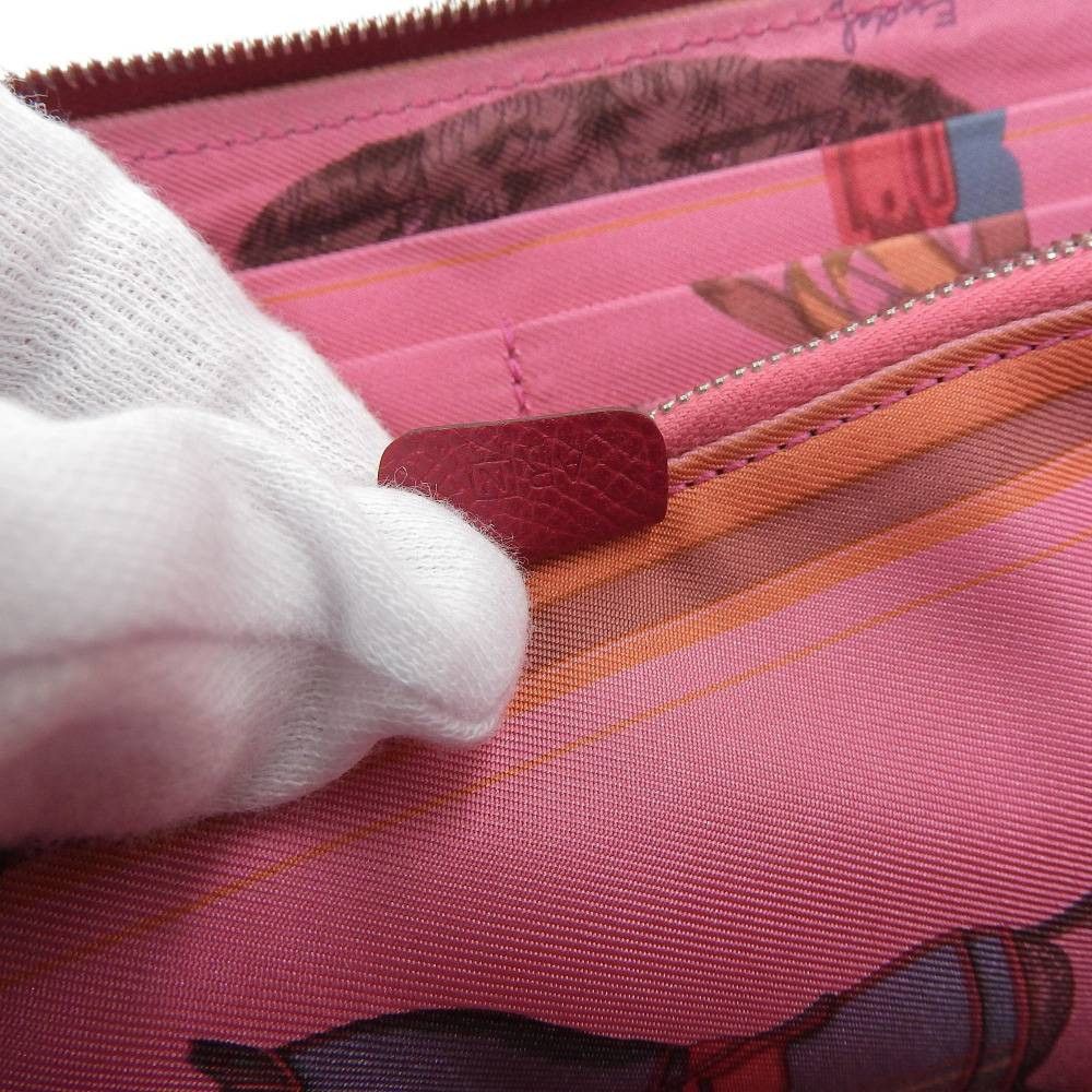 Hermes Hermes Hermes Azap Long Silk'in Wallet Red Leather Long Wallet in Very Good Condition Size ONE SIZE - 8 Thumbnail
