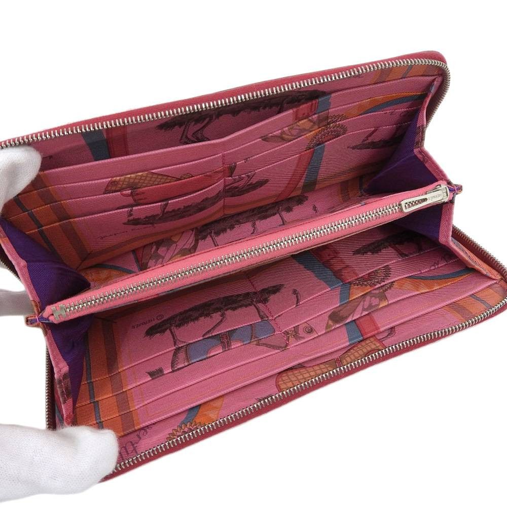 Hermes Hermes Hermes Azap Long Silk'in Wallet Red Leather Long Wallet in Very Good Condition Size ONE SIZE - 3 Thumbnail