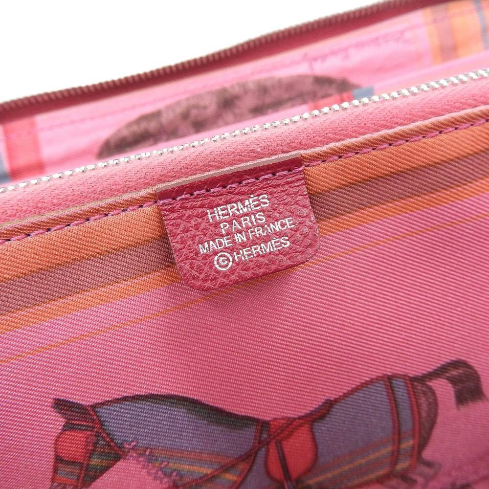 Hermes Hermes Hermes Azap Long Silk'in Wallet Red Leather Long Wallet in Very Good Condition Size ONE SIZE - 9 Thumbnail