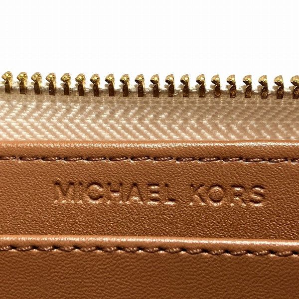 Michael Kors Michael Kors Michael Kors Monogram Round Zip Wallet Canvas Long Wallet 35F8GTVT3B in Good Condition Size ONE SIZE - 4 Thumbnail