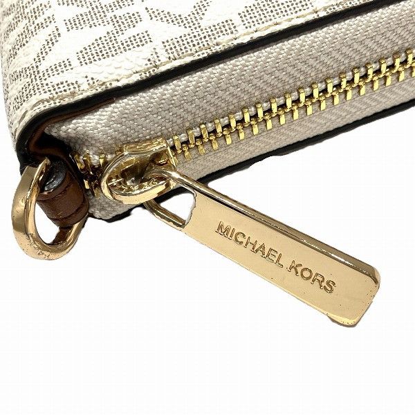 Michael Kors Michael Kors Michael Kors Monogram Round Zip Wallet Canvas Long Wallet 35F8GTVT3B in Good Condition Size ONE SIZE - 7 Thumbnail
