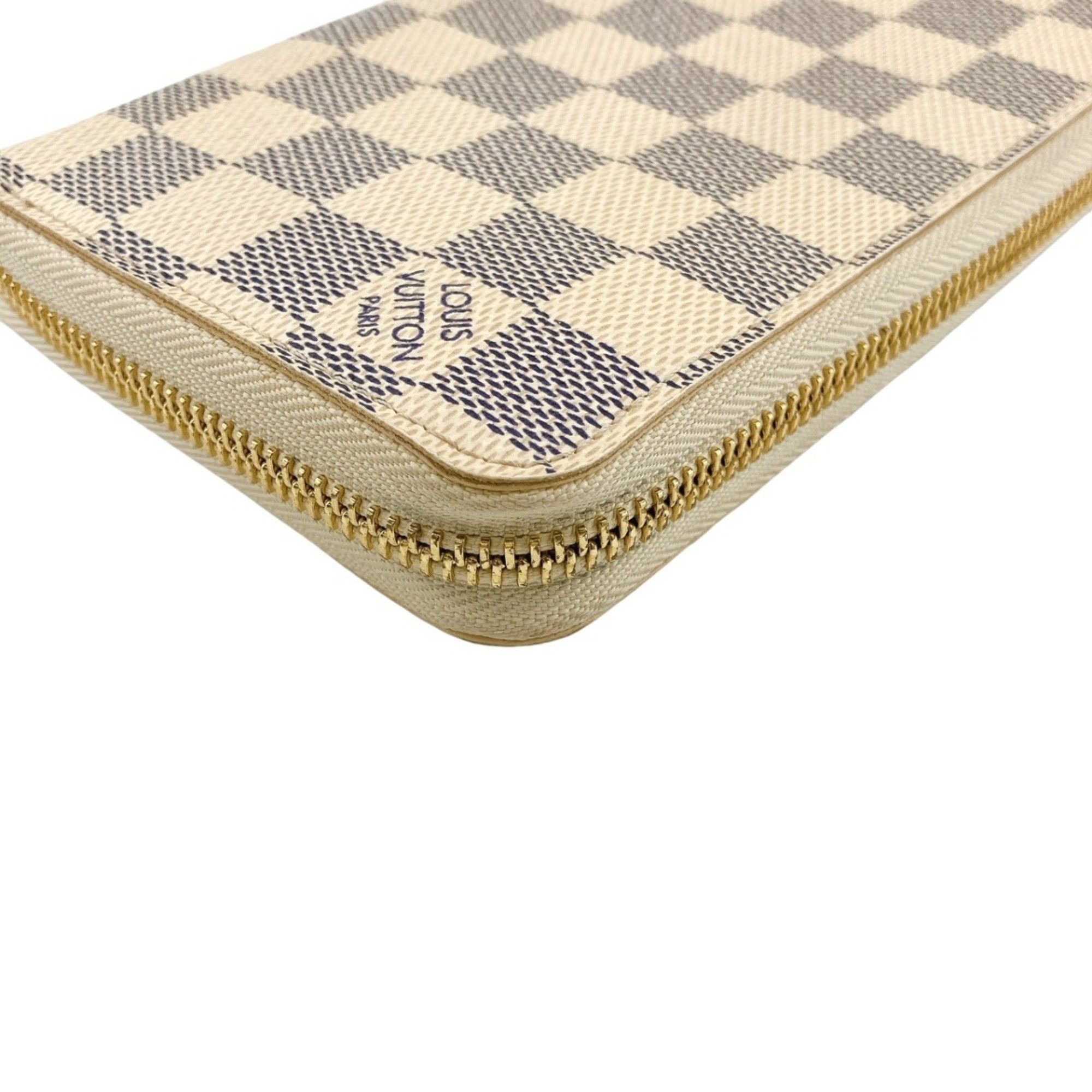 Louis Vuitton Louis Vuitton Long Wallet Round Azur Zippy Damier Canvas N60019 White LV Size ONE SIZE - 6 Thumbnail