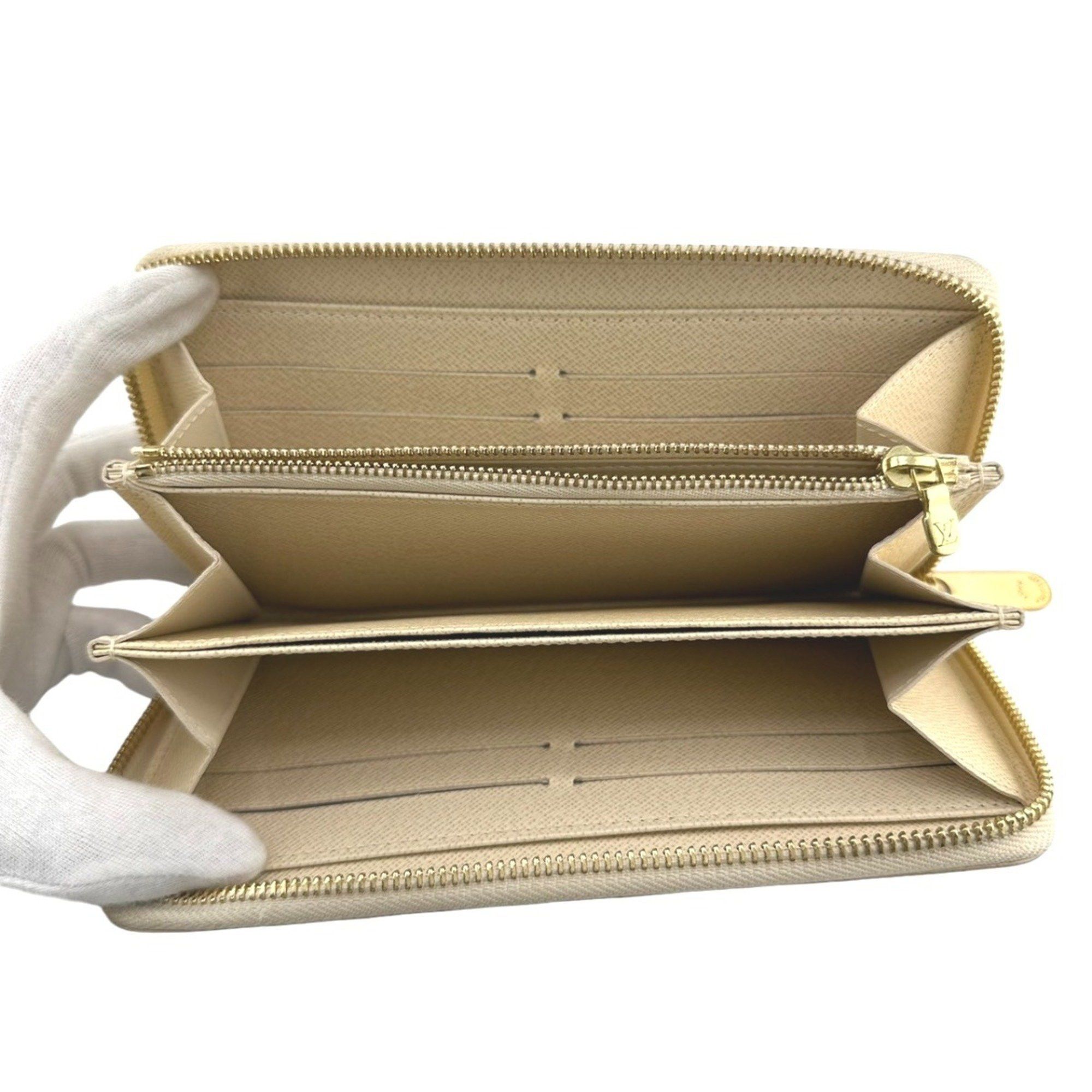 Louis Vuitton Louis Vuitton Long Wallet Round Azur Zippy Damier Canvas N60019 White LV Size ONE SIZE - 11 Thumbnail