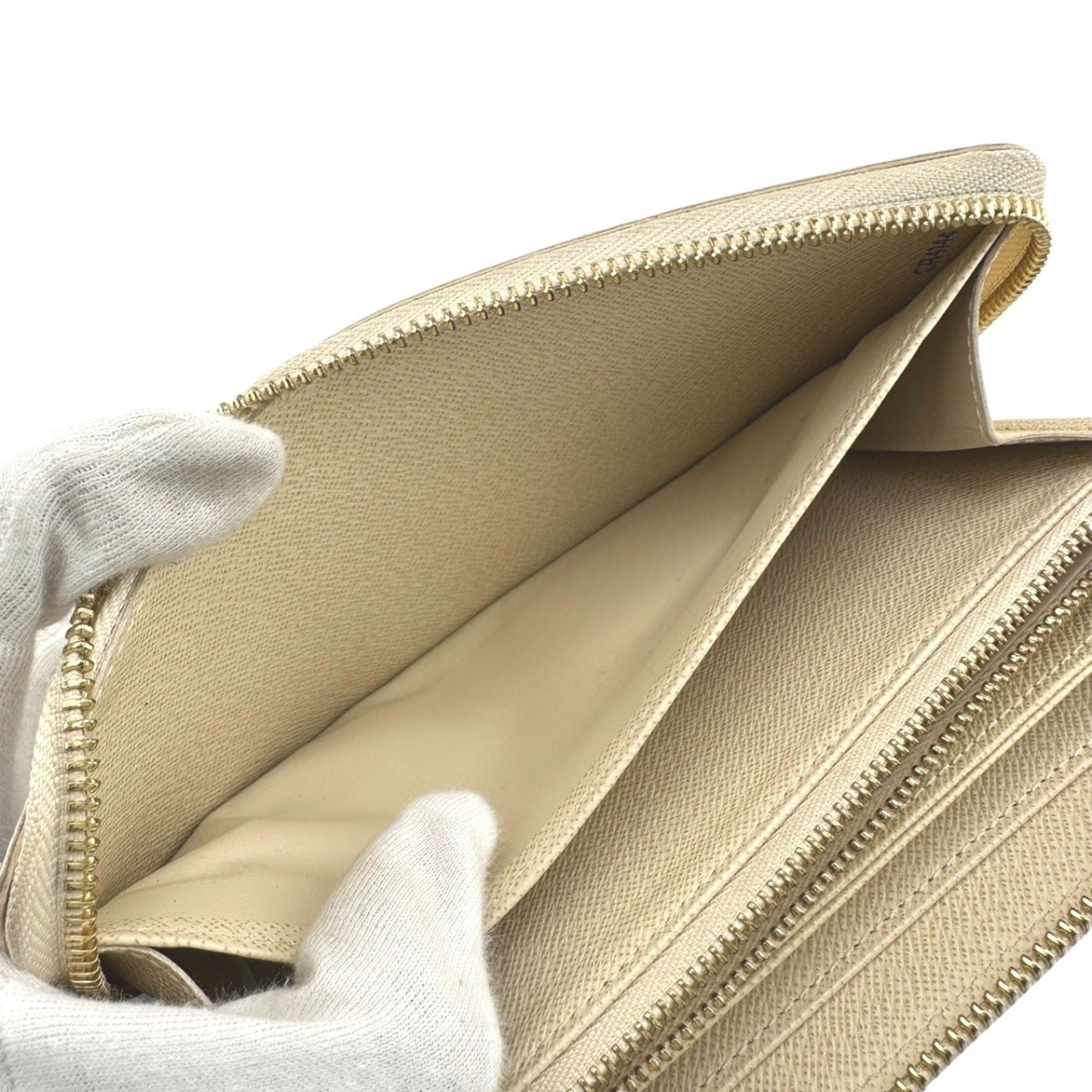 Louis Vuitton Louis Vuitton Long Wallet Round Azur Zippy Damier Canvas N60019 White LV Size ONE SIZE - 12 Thumbnail