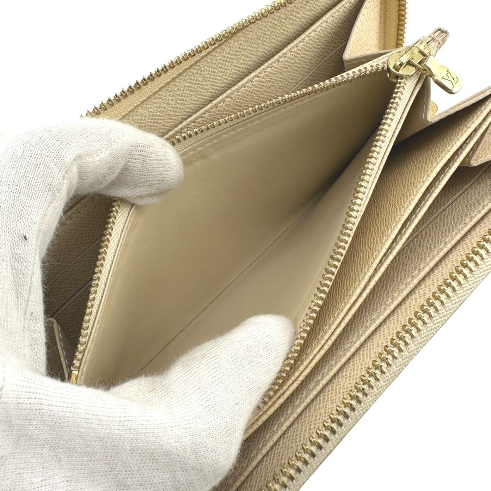 Louis Vuitton Louis Vuitton Long Wallet Round Azur Zippy Damier Canvas N60019 White LV Size ONE SIZE - 14 Thumbnail