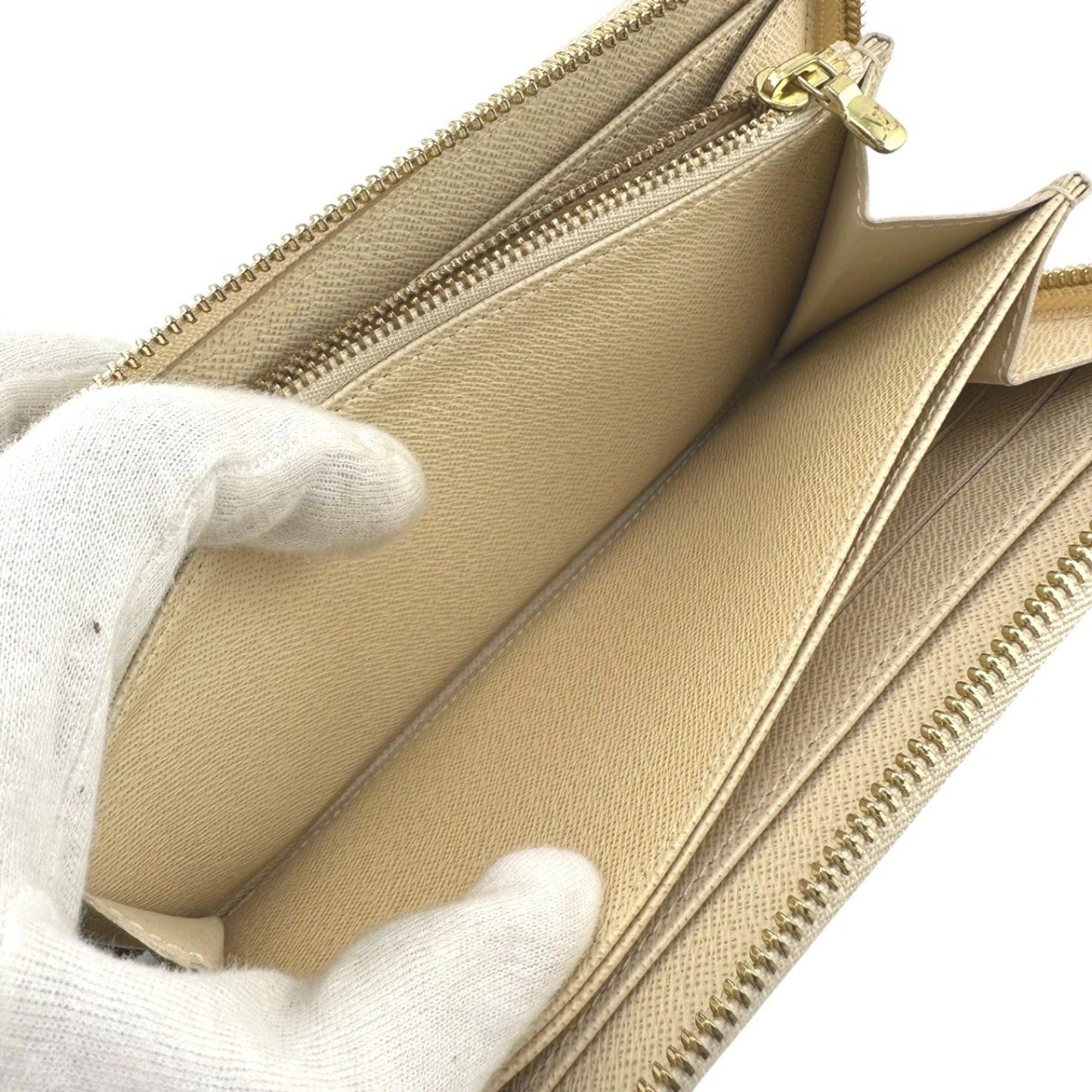 Louis Vuitton Louis Vuitton Long Wallet Round Azur Zippy Damier Canvas N60019 White LV Size ONE SIZE - 15 Thumbnail