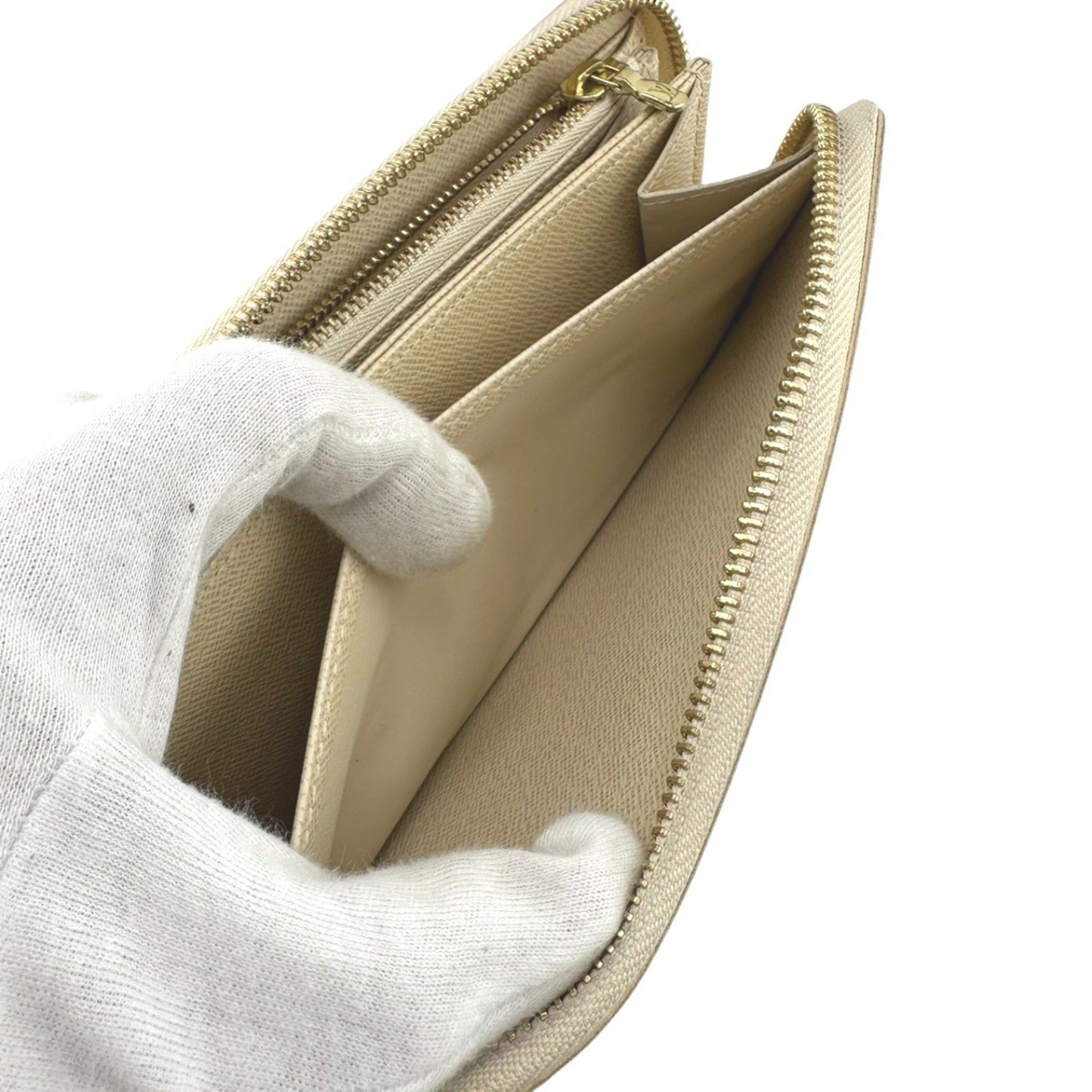 Louis Vuitton Louis Vuitton Long Wallet Round Azur Zippy Damier Canvas N60019 White LV Size ONE SIZE - 18 Thumbnail