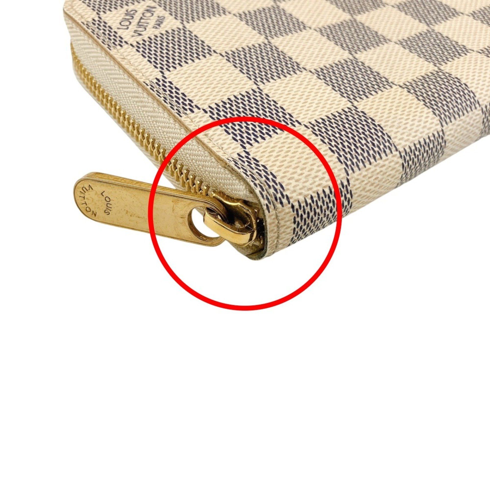 Louis Vuitton Louis Vuitton Long Wallet Round Azur Zippy Damier Canvas N60019 White LV Size ONE SIZE - 8 Thumbnail