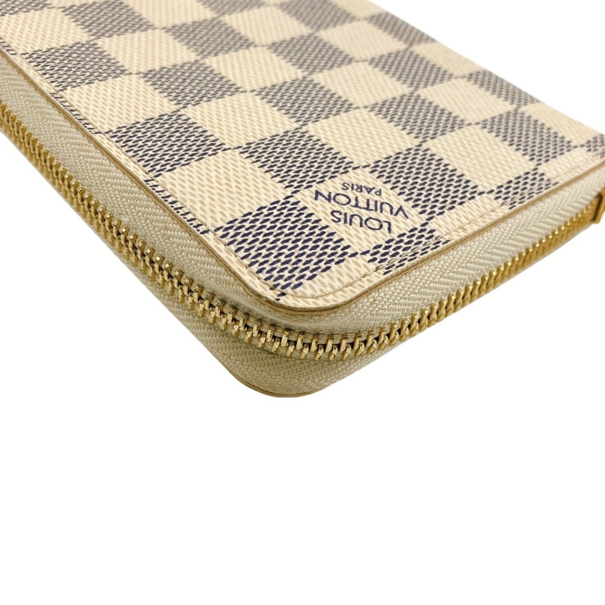 Louis Vuitton Louis Vuitton Long Wallet Round Azur Zippy Damier Canvas N60019 White LV Size ONE SIZE - 5 Thumbnail