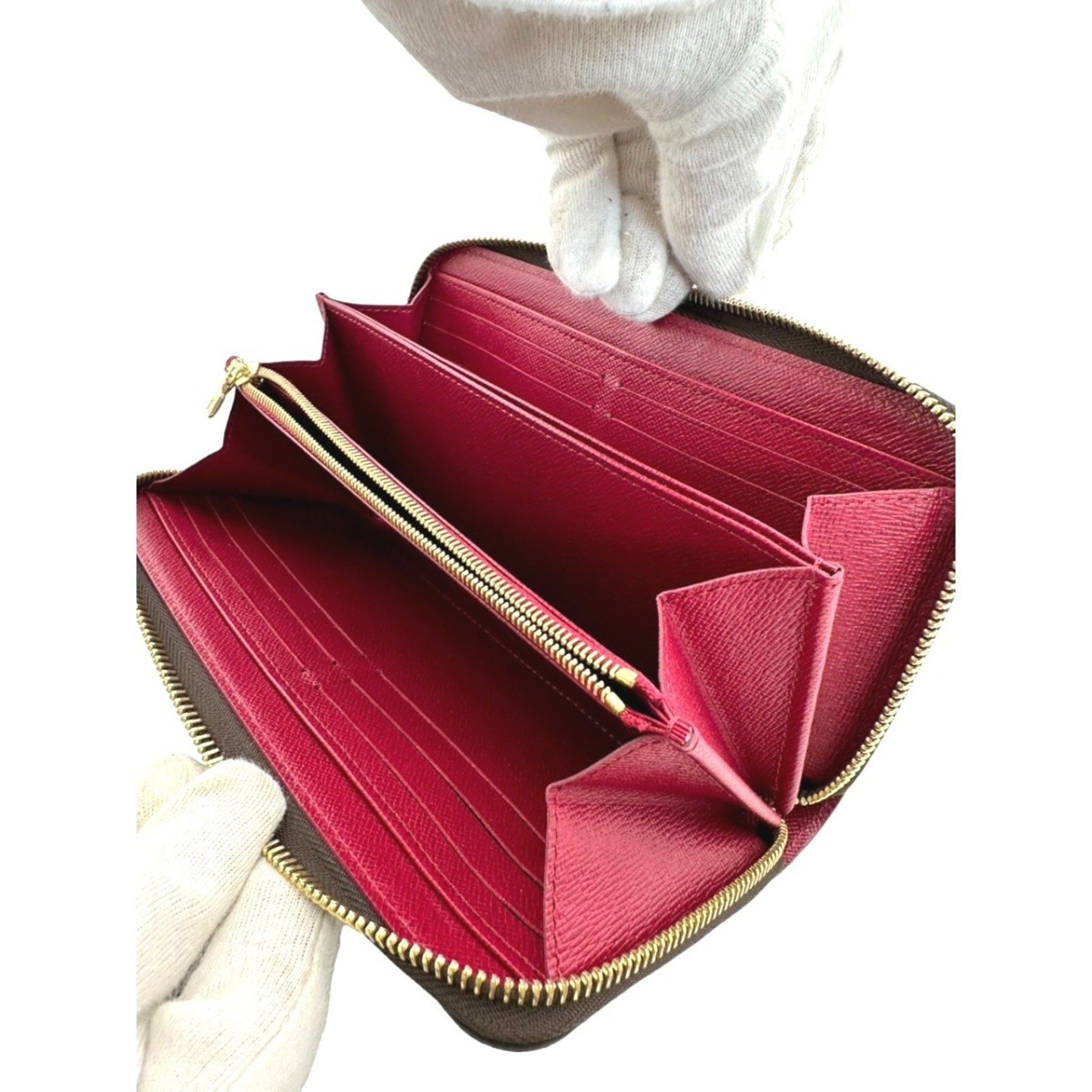 Louis Vuitton Louis Vuitton Long Wallet Round Monogram Fuchsia Canvas M41895 Brown LV Size ONE SIZE - 9 Thumbnail