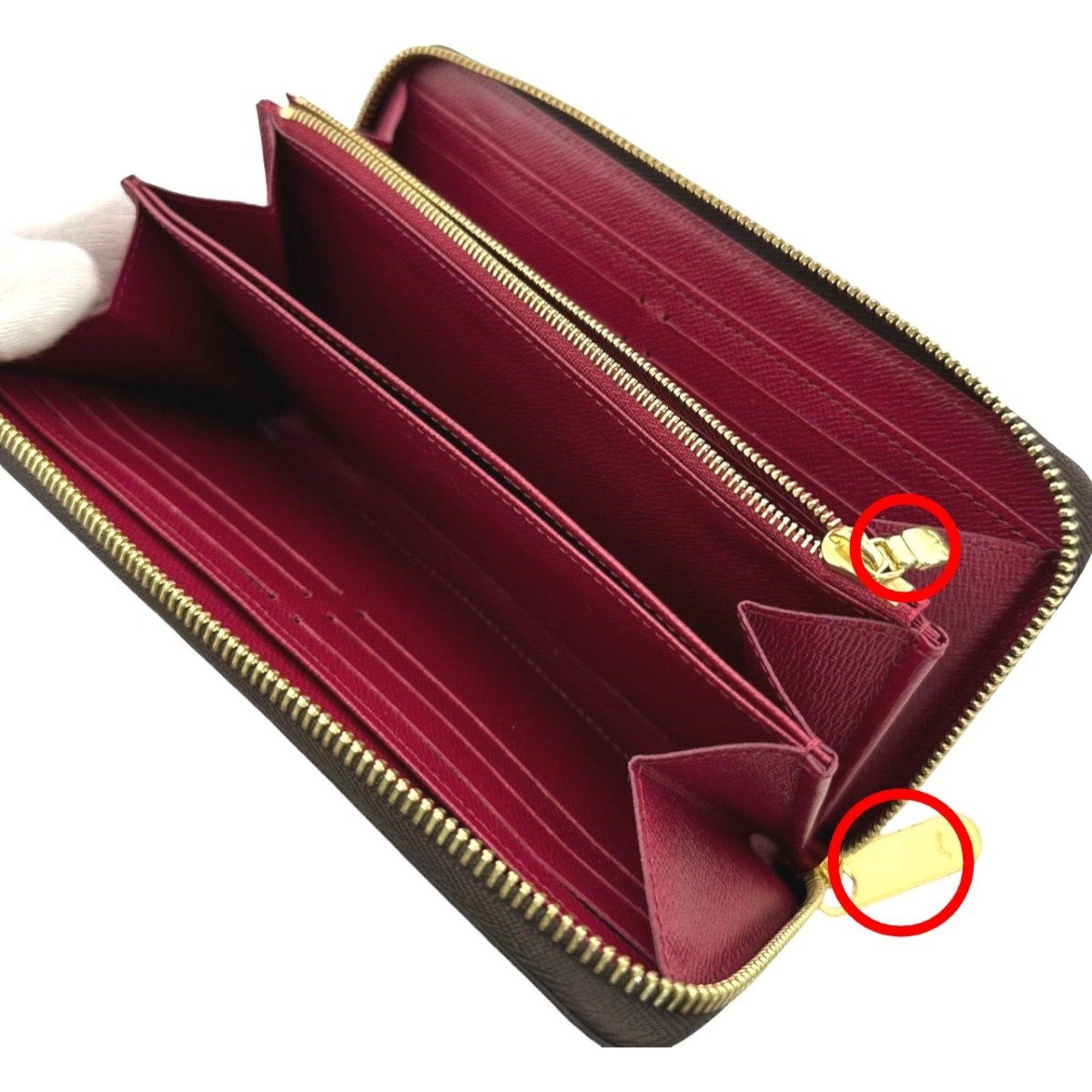 Louis Vuitton Louis Vuitton Long Wallet Round Monogram Fuchsia Canvas M41895 Brown LV Size ONE SIZE - 8 Thumbnail