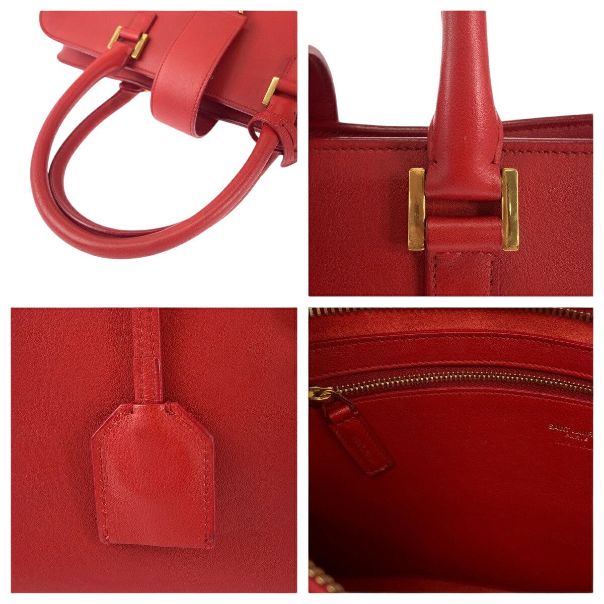 Yves Saint Laurent Yves Saint Laurent Yves Saint Laurent Leather Handbag Leather Handbag in Very Good Condition Size ONE SIZE - 5 Thumbnail