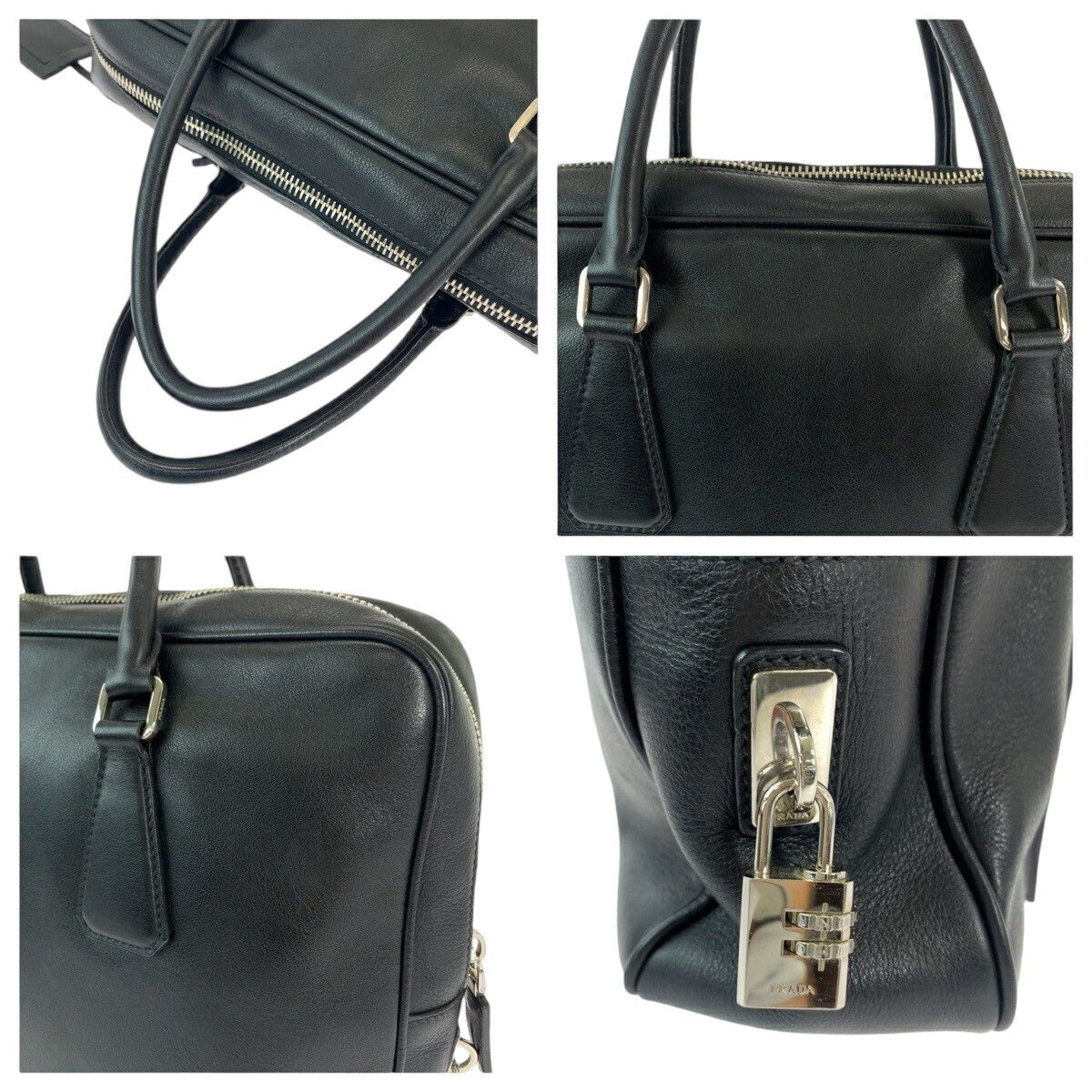 Prada Prada Prada Leather Briefcase Triangle Logo Plate Leather Business Bag VS0305 in Great Condition Size ONE SIZE - 5 Thumbnail