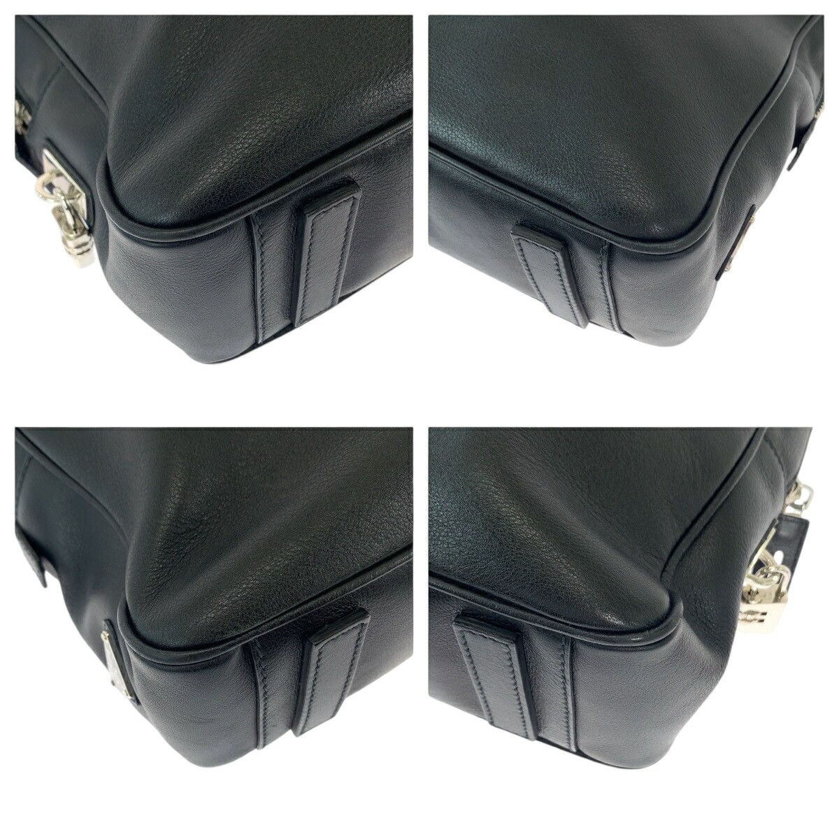 Prada Prada Prada Leather Briefcase Triangle Logo Plate Leather Business Bag VS0305 in Great Condition Size ONE SIZE - 3 Thumbnail