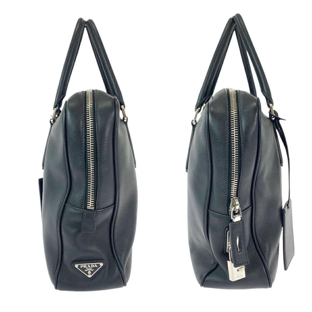 Prada Prada Prada Leather Briefcase Triangle Logo Plate Leather Business Bag VS0305 in Great Condition Size ONE SIZE - 8 Thumbnail