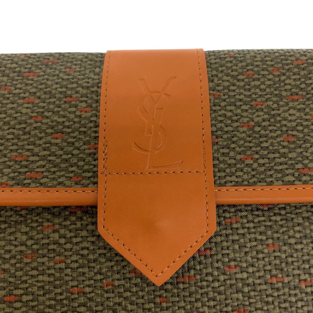 Yves Saint Laurent Yves Saint Laurent Yves Saint Laurent Vintage Canvas Leather Clutch Bag Canvas Clutch Bag in Great Condition Size ONE SIZE - 5 Thumbnail