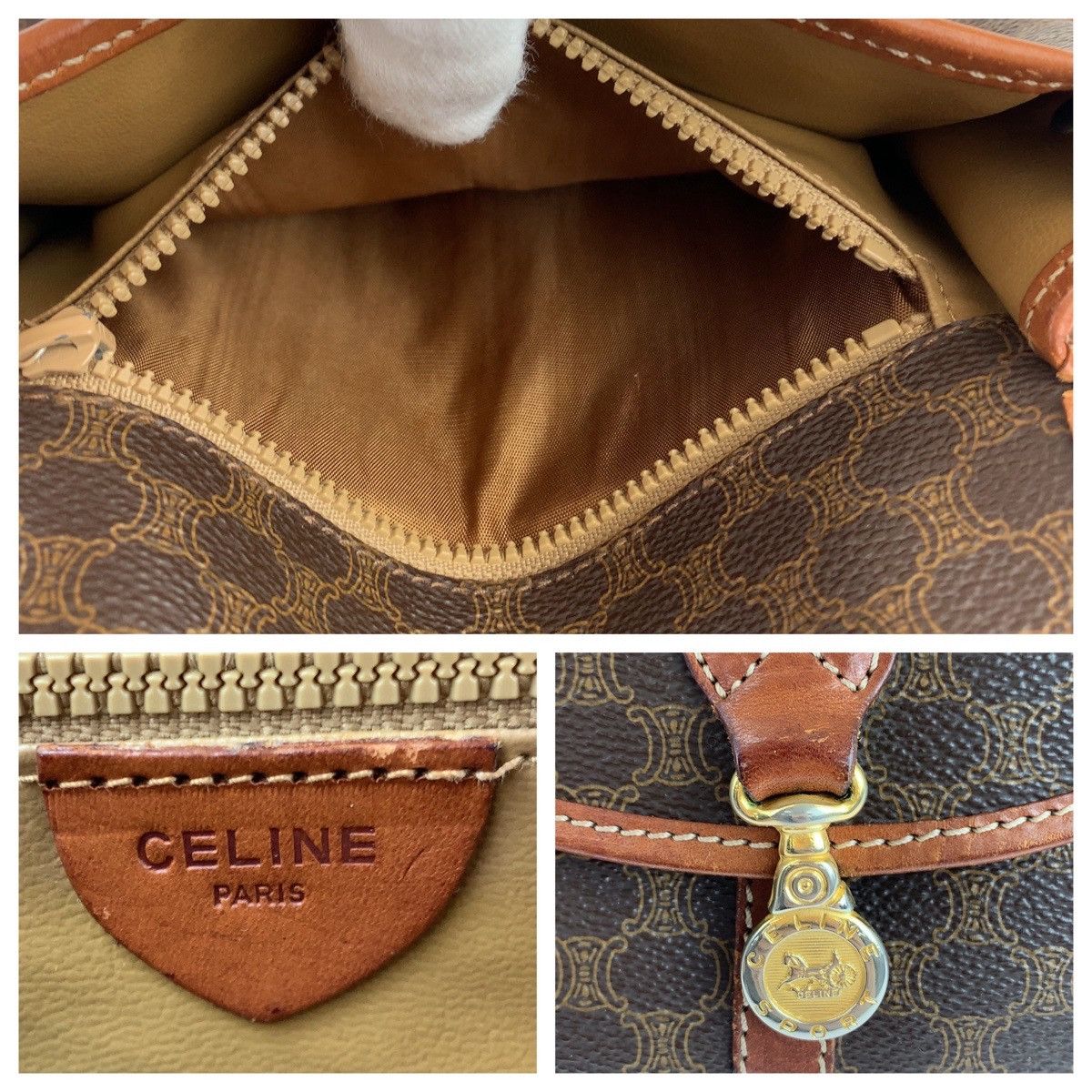 Celine Celine Celine Macadam Brown PVC Leather Shoulder Bag Canvas Crossbody Bag 408279 in Very Good Condition Size ONE SIZE - 10 Thumbnail