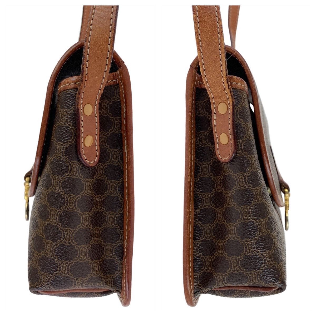 Celine Celine Celine Macadam Brown PVC Leather Shoulder Bag Canvas Crossbody Bag 408279 in Very Good Condition Size ONE SIZE - 5 Thumbnail