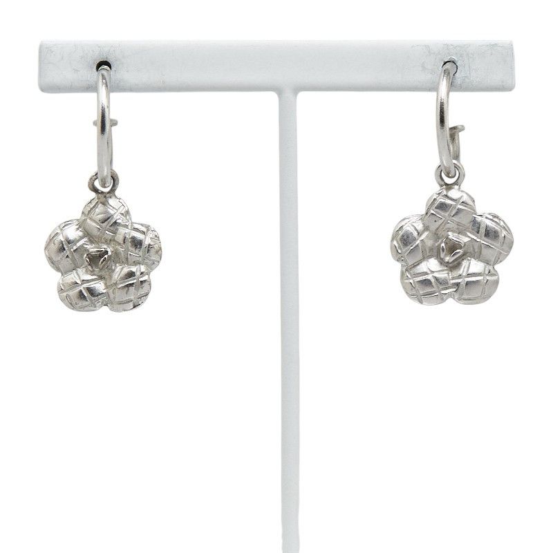 Chanel Chanel Chanel Camellia Silver Metal Earrings Metal Earrings in Very Good Condition Size ONE SIZE - 2 Thumbnail