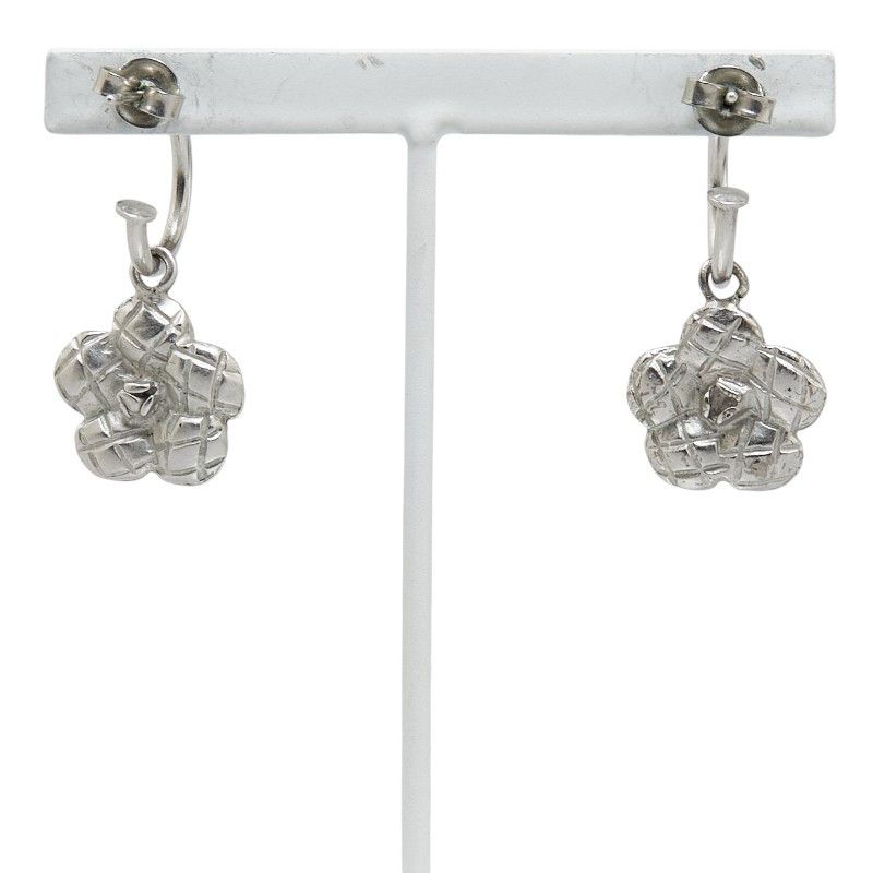 Chanel Chanel Chanel Camellia Silver Metal Earrings Metal Earrings in Very Good Condition Size ONE SIZE - 3 Thumbnail