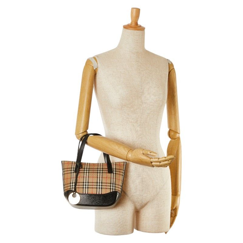 Burberry Burberry Burberry Nova Check Shadow Horse Canvas Leather Handbag Canvas Handbag in Very Good Condition Size ONE SIZE - 7 Thumbnail