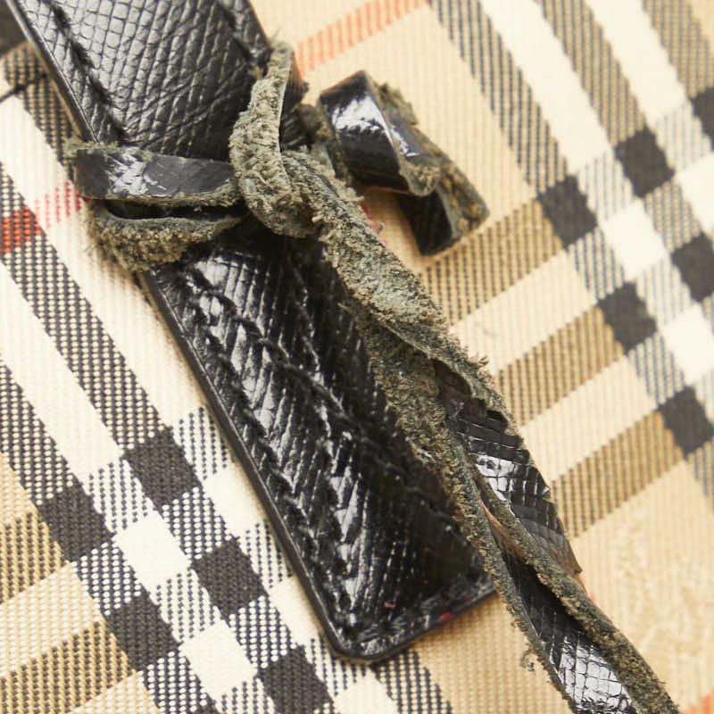 Burberry Burberry Burberry Nova Check Shadow Horse Canvas Leather Handbag Canvas Handbag in Very Good Condition Size ONE SIZE - 4 Thumbnail