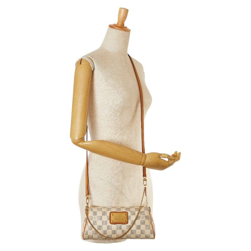Louis Vuitton Louis Vuitton Louis Vuitton Damier Azur Eva Chain Shoulder Bag Canvas Shoulder Bag N55214 in Good Condition Size ONE SIZE - 8 Thumbnail
