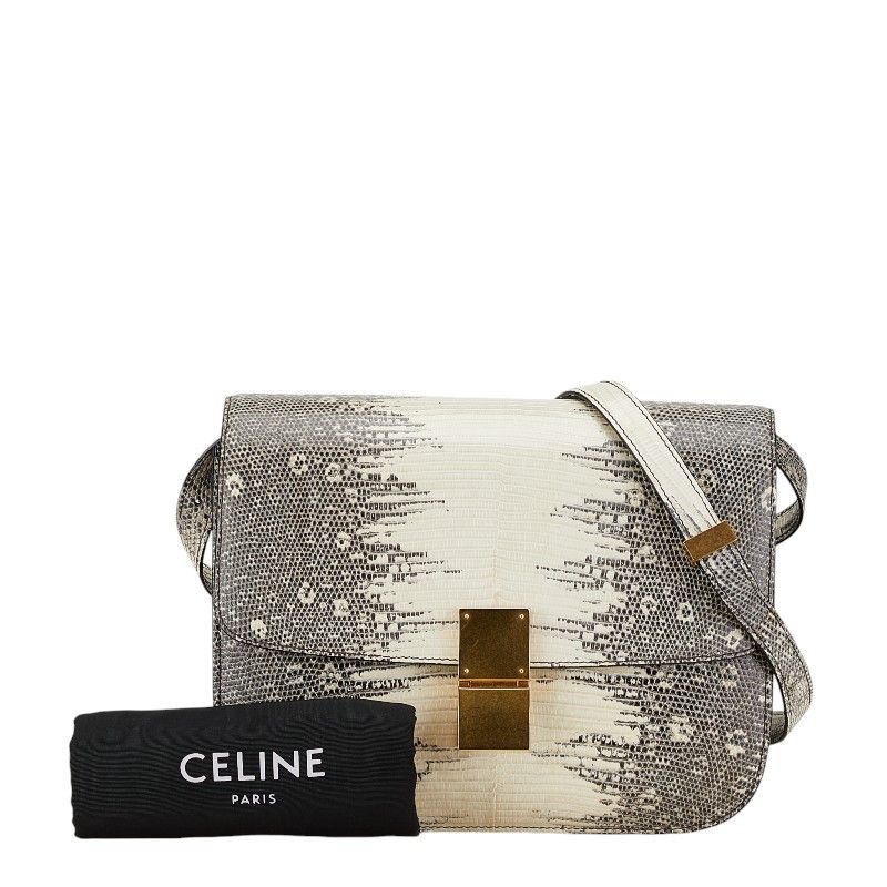 Celine Celine Celine Lizard Classic Box Shoulder Bag Leather Crossbody Bag 14056 in Very Good Condition Size ONE SIZE - 9 Thumbnail