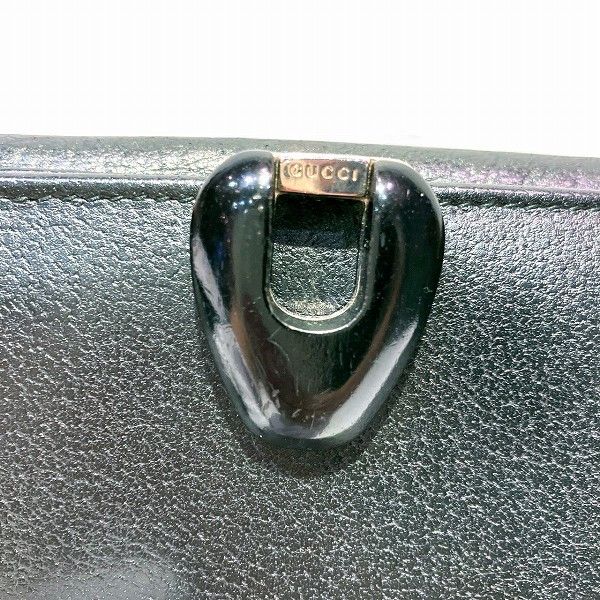 Gucci Gucci Gucci Leather Bifold Wallet Black Leather Short Wallet 03521331896 in Fair Condition Size ONE SIZE - 8 Thumbnail